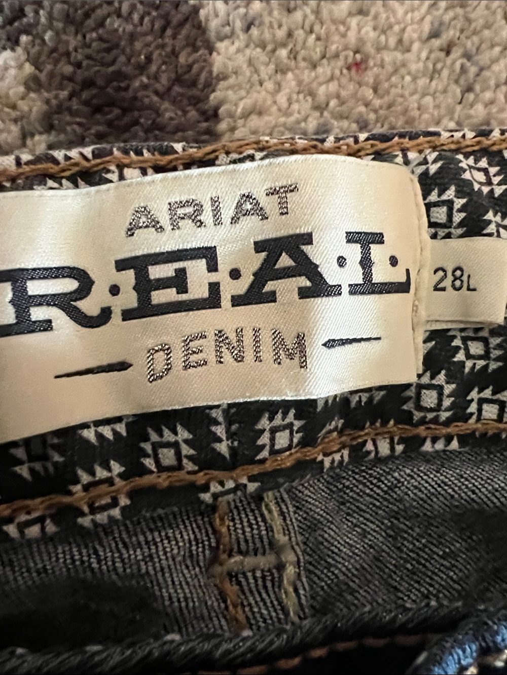 Ariat Dark Blue Bootcut Stretch Jeans with Contrast Stitching - Picture 3 of 4